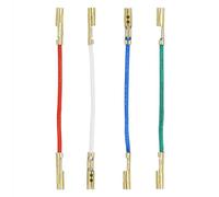 THAKKER HLW-01G Headshell Cable Set | NEW: Improved fit for perfect contact | 6N-OFC: 99.9999% pure copper | 4 colour-coded cartridge cables for turntables | gold-plated | 40mm
