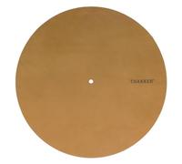 THAKKER Nubuck Leather Mat - Cognac Brown - Turntable Pad made of genuine Nubuck Leather - Brown | 1,8-2mm thick | 295mm diameter | more warmth | more dynamics
