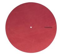 THAKKER Nubuck Leather Mat - Royal Red - Turntable Pad made of genuine Nubuck Leather - Red | 1,8-2mm thick | 295mm diameter | more warmth | more dynamics