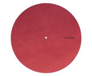 THAKKER Nubuck Leather Mat - Royal Red - Turntable Pad made of genuine Nubuck Leather - Red | 1,8-2mm thick | 295mm diameter | more warmth | more dynamics