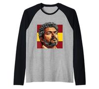 Thalapathy Vijay TVK Flag Tamil Kollywood Raglan Baseball Tee