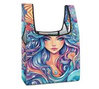 Thalassa Ocean God Greek Mythology Foldable Grocery Bag Reusable Shopping Tote Washable Collapsible