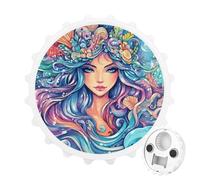Thalassa Ocean God Greek Mythology Round Fridge Magnet Bottle Opener Refrigerator Whiteboard Magnetic Decor
