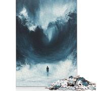 Thalassophobia Man Facing Giant Wave Painting 1000 Jigsaw Puzzles for Adults/Adult Jigsaw/Intellectual Game Puzzle Family Games Jigsaw Puzzles 1000pcs (75x50cm)