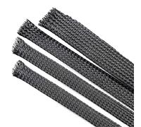Thalawirefix 10 Meters Expandable Nylon Cable Sleeve Insulated Braid Mesh Tube 50mm to 100mm for Superior Wire Protection Anti-Clutter(70mm Flat Width)