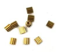 Thalawirefix 10pcs 111.5A Pinion 0.3 Module 11 Teeth Small Copper Gear 0.3M 11T 3.9x2mm 3.9x4mm 1.5mm Tight Fit Shaft DIY Toy Gear Reduction Gear(3.9x2mm)