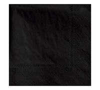 Thali Outlet - 100 x Black Paper Dinner Napkins 3 Ply 40cm 4 Fold Tissue Serviettes