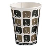 Thali Outlet - 100 x Mocha Coffee Cafe Cups Paper Single Wall Disposable Tea Cappuccino Hot Drinks (Mocha, 10oz)
