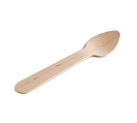 Thali Outlet - 100 x Wooden Birchwood Teaspoons 110mm Disposable Biodegradable Takeaway