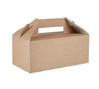Thali Outlet- 20 x Gable Carry Box - Large 6.2L Brown Kraft Paper Food Containers Takeaway Box