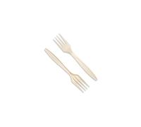 Thali Outlet - 200 x Natural Biodegrade Cornstarch 100 x Knives & 100 x Forks - 190mm/7.5" - (100 x Knives, Forks of Each)