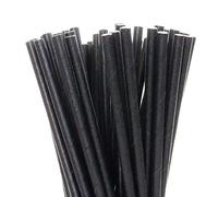 Thali Outlet - 250 x Black Paper Drinking Straws- Biodegradable Eco Recyclable - 200mm x 6mm