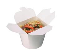 Thali Outlet® - 300 x White 16oz Round Paper Noodle Pots Containers - Rice Curry Takeaway Food Pails Boxes Grease Resistant And Microwaveable (6 x 50 packs)