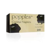 Thali Outlet® - 4000 x 2 Ply 25cm Black Paper Napkins Cocktail 4 Fold Tissue Serviettes - Sealed Box