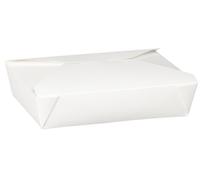Thali Outlet - 50 x No 2 (51oz) White Paper Hot Cold Food Containers Boxs Leak Proof For Takeaway