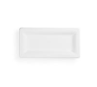 Thali Outlet - 500 x Rectangle 10x5 White Paper Plates - Bagasse Compostable Dinner Starter - 26cm
