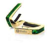 THALIA 24K GOLD FINISH CAPO WITH GREEN ANGEL WING INLAY