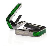 THALIA BLACK CHROME FINISH CAPO WITH GREEN ANGEL WING INLAY