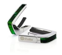 THALIA CHROME FINISH CAPO WITH GREEN ANGEL WING INLAY