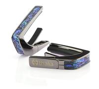 Thalia Exotic Series Black Chrome Finish Capo with Blue Abalone Inlay