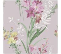 Thalia Floral Wallpaper Pink Green Natural Botanical Belgravia Feature Wall
