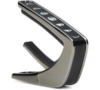 Thalia Guitar Capo - Deluxe Series (New Model with (2) Universal OctaveTouch Fret Pads) Black Chrome - Moon Phases on Pearl