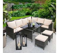 Thalia - Rattan Corner Sofa Set - 8 Seats Includes Rain Cover