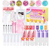 Thaluna Lip Gloss Making Kit, Lip Gloss Set for Women Lip Kit Fun DIY Lipgloss Making Kit, Make Your Own Lip Gloss Kit, Moisturizing Glitter Keychain Birthday Gifts Girls Trendy Stuff