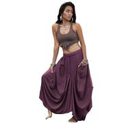 Thaluta Maxi Skirt Women Bohemian Hippie Pockets Gypsy Elastic Waist Cotton - Red - One Size