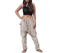 Thaluta Women's Harem Loose Yoga Travel Lounge Pants with Pockets Casual Boho, Beige, One Size