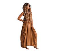 Thaluta Women's Maxi Boho Skirt with Pockets Bohemian Organic Cotton Hippie Gypsy, Copper, One Size