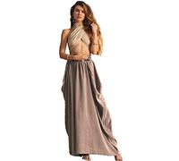 Thaluta Women's Maxi Boho Skirt with Pockets Bohemian Organic Cotton Hippie Gypsy, Desert Rose