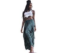 Thaluta Women's Palazzo Pants Wide Leg Lounge Convertible Maxi Skirt with Pockets Casual Comfy Trousers, Teal, One size