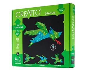 Thames & Kosmos Creatto: Soaring Dragon & Flying Friends, 3D Light Up Puzzle for Kids, Fun Model Kit, Includes 138 Pieces and 80 LED Lights, 30-45 Minute Build Time, Age 10+