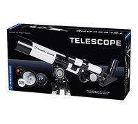 Thames & Kosmos Telescope STEM Kit | 100x Magnification & Built-In Compass | Ages 8+ | Entry-Level Astronomy for Kids | Explore Moon, Planets & Terrestrial Views with Tripod & Finderscope