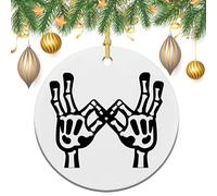 Than Love Ceramic Christmas Ornaments 3 Inch Vintage Hanging Baubles with Gold String for Xmas Tree Decorations Holiday Party Yard Garden Home Decor Festive Keepsake Gift Exchange