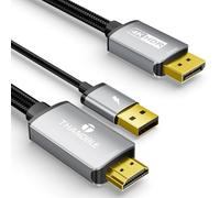 THANDBLE Active HDMI to DisplayPort Cable 1.8M/6FT, 4K 60Hz 1080p 120Hz, Unidirectional HDMI Source to DP Monitor Display Port Cable Compatible for PC, Laptop, Computer, NVIDIA, AMD, PS5/4, Xbox
