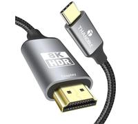 THANDBLE USB C to HDMI 2.1 Cable 1.8M/6FT, Support 8K@60Hz and 4K 120Hz, Dynamic HDR, Thunderbolt 3/4/5, USB 4 Port, Type C to HDMI Cable for MacBook Pro/Air, XPS, ThinkPad, iPhone 15/16 Series