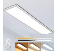 Thanger Dimmable LED Ceiling Light Panel 120 x 30 cm with Remote Control, 40 W Ceiling Lamp with Strong Brightness, 2700K - 6500K Warm, Natural and Cool White Lamp for Office, Workshop, Living Room