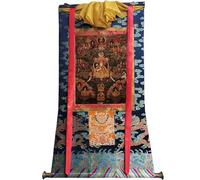 Thangka Art - The 7th Dalai Lama - Kelzang Gyatso Thangka - High-resolution Digital Giclee Print and Double Layer Hand Framed - Buddhist Tapestry Wall Hanging - 47"×32"(Frame Color 8)