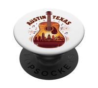 Thank Austin Texas Guitar Vintage Music Skyline PopSockets Adhesive PopGrip