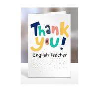 Thank card for English Teacher, men, women, him, her, colleague, boss, manager, supervisor, friend, gifts, presents for christmas, happy birthday, A5-213a_222