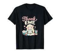 Thank EWE Country Farm Pun Sheep Thank You Card Design T-Shirt