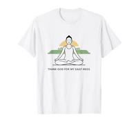 Thank God for My Daily Meds Minimalist Mindful Yoga Humor T-Shirt