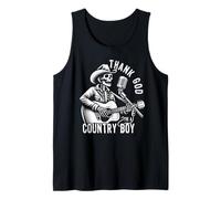 Thank God I'm A Country Music Boy Cowboy Western Retro Tank Top