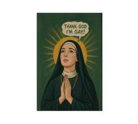 Thank God I'm Gay Poster - Queer Canvas Poster Wall Art Decor Print Picture Paintings for Living Room Bedroom Decoration 16x24inch(40x60cm)