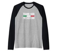 Thank God Im Sicilian Raglan Baseball Tee