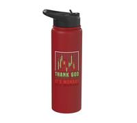 Thank God It´s Monday Stock Market Trader Stainless Steel Insulated Water Bottle
