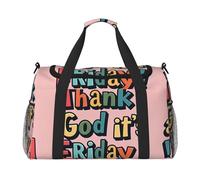Thank God It'S Friday Travel Bag, Weekender Bags For Women Men For Outdoor Adventures, Ideal For Camping And Hiking, Black, One Size