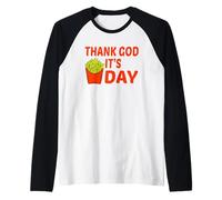 Thank God Its Fries Day Funny TGIF Lover Food Humor Design Raglan Baseball Tee